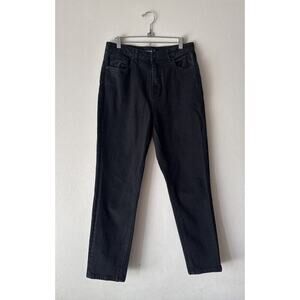 Frank And Oak Women’s Size 30 Stevie High Rise Tapered Fit Jeans Black Zip